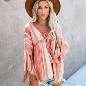 Vici En Creme • Chamberlain striped buttondown top